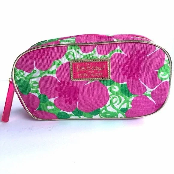 Estée Lauder Lilly Pulitzer Pink Floral Cosmetic Makeup Travel Bag - Picture 2 of 7
